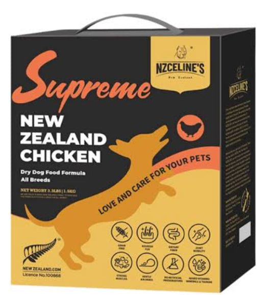 Supreme NZ Chicken Dry Dog Food Formula - All Breed.  Limited Stock.